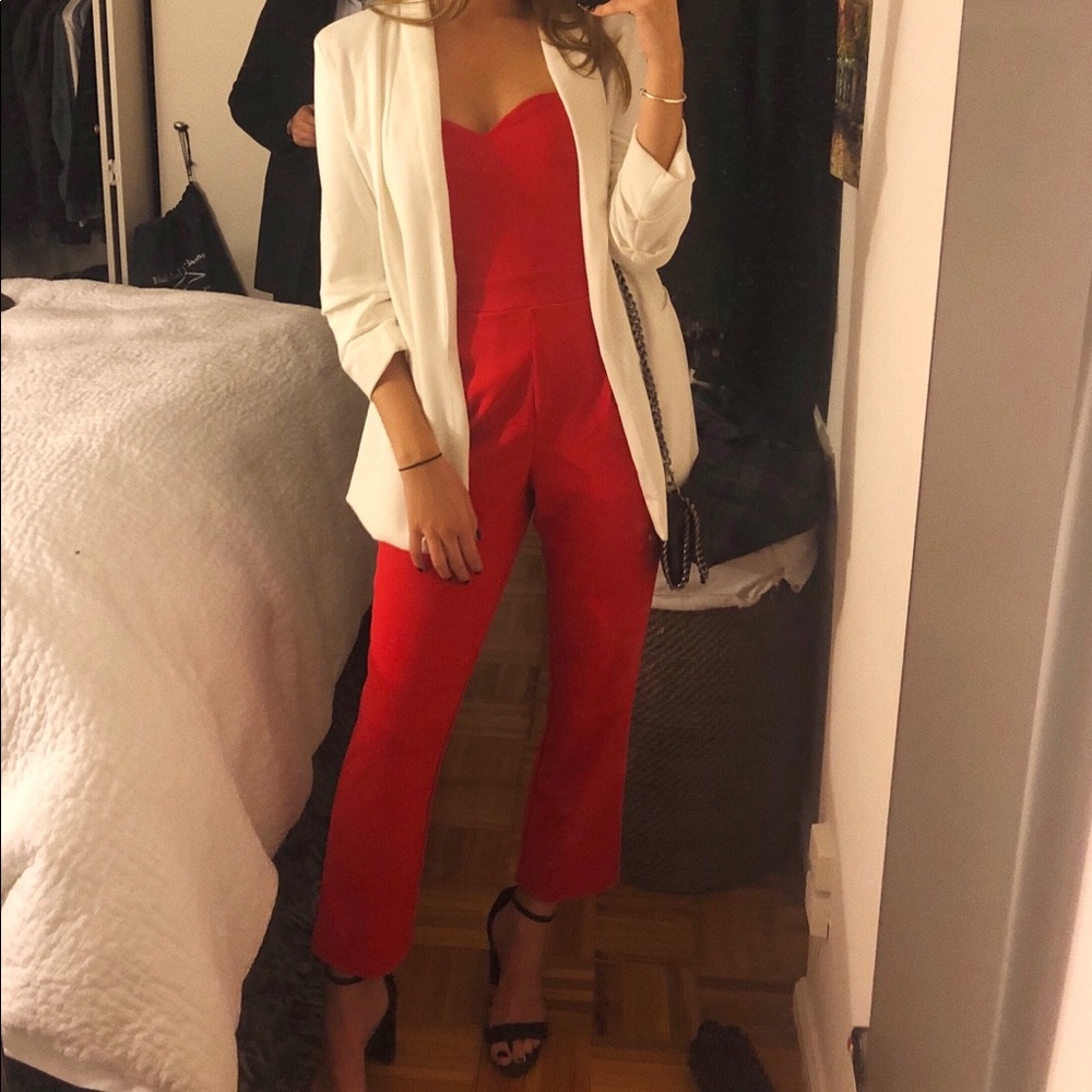 EXPRESS Red Party Jumpsuit